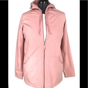 Eddie Bauer pink tall large hoodie w/ tie waist Lg